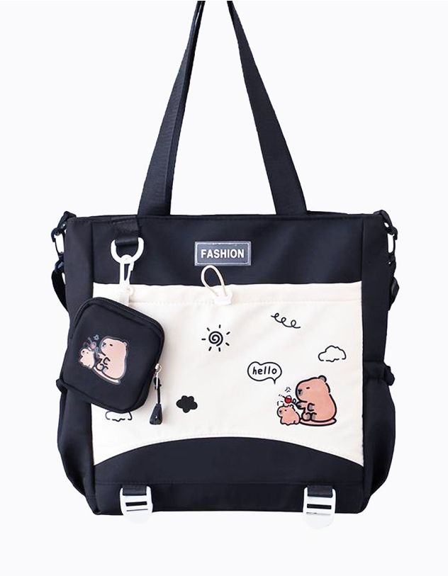 Сумка шопер з принтом капібари на монетниці | 266408-02-XX - A-SHOP