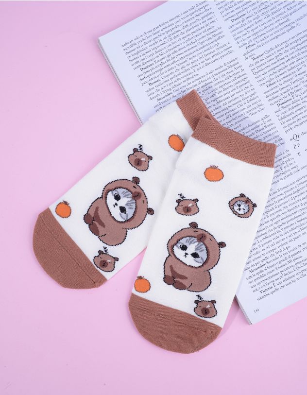 Шкарпетки з принтом киці | 265622-12-XX - A-SHOP