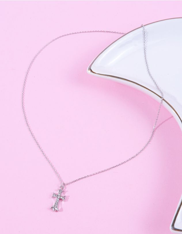 Підвіска на шию з хрестом у стразах | 263372-05-XX - A-SHOP