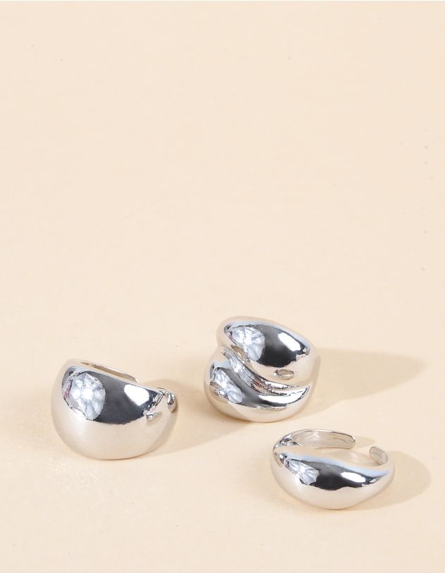 Кільця у наборі об'ємні з глянцевим покриттям | 263234-05-XX - A-SHOP