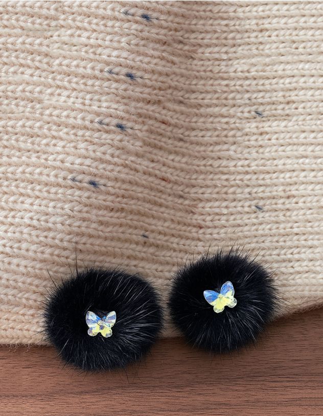 Сережки пусети хутряні | 263391-02-XX - A-SHOP