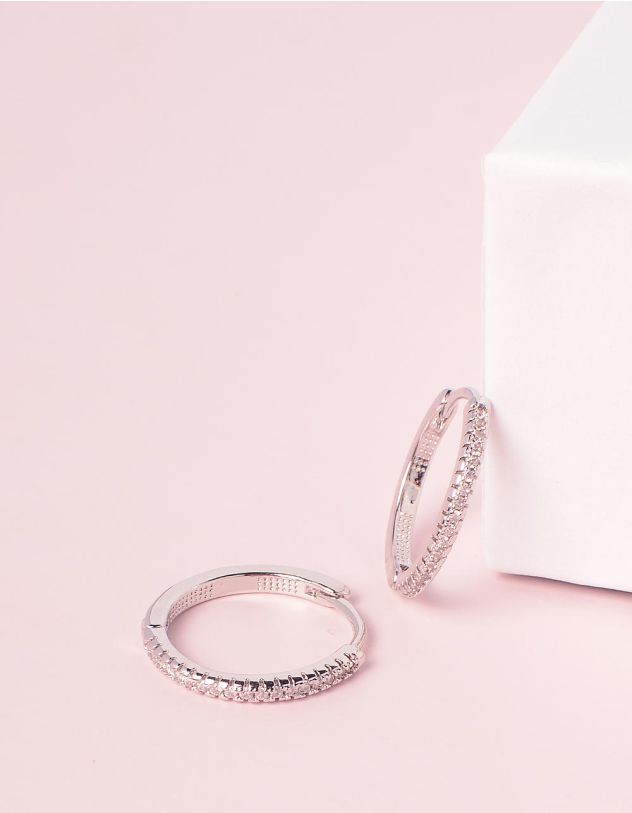 Сережки кільця з кристалами | 245299-06-XX - A-SHOP