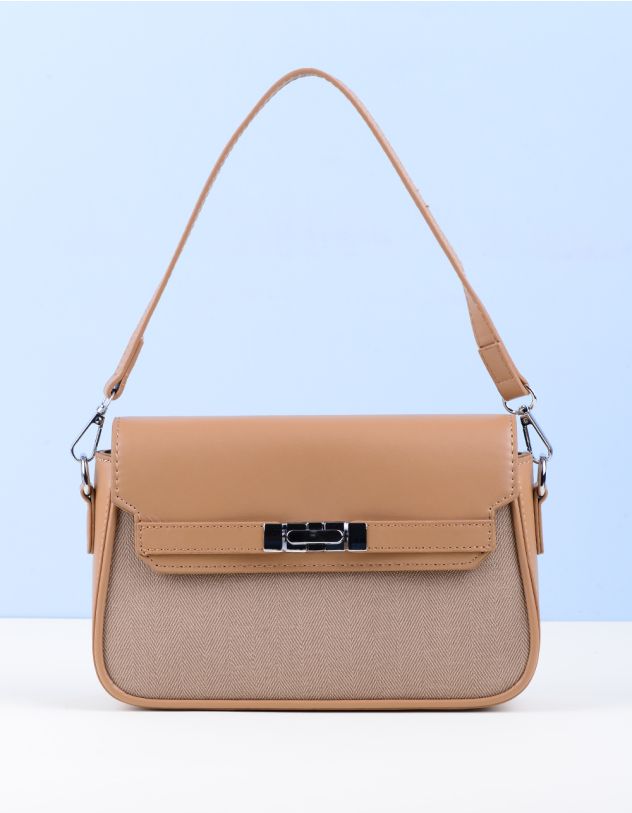 Сумка на плече з фурнітурою на клапані | 265690-22-XX - A-SHOP
