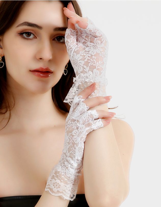 Мітенки мереживні з квітами | 266443-01-XX - A-SHOP