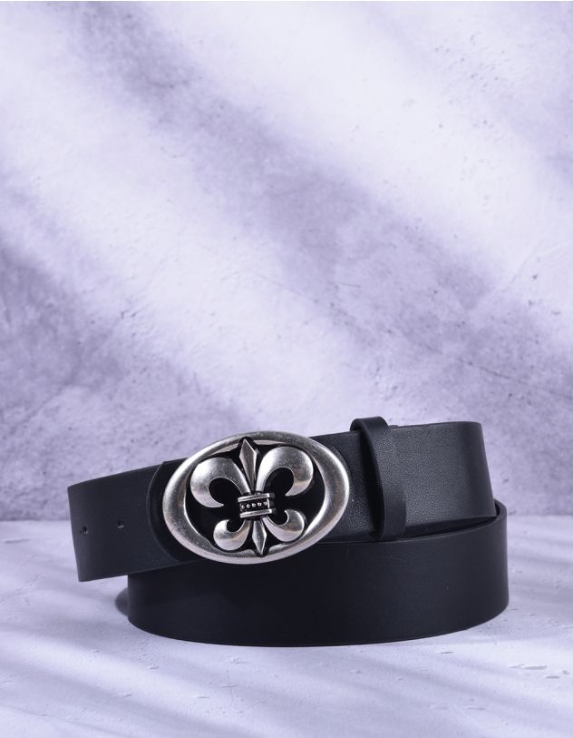Ремінь з фурнітурою у вигляді геральдичної лілії | 265094-02-XX - A-SHOP