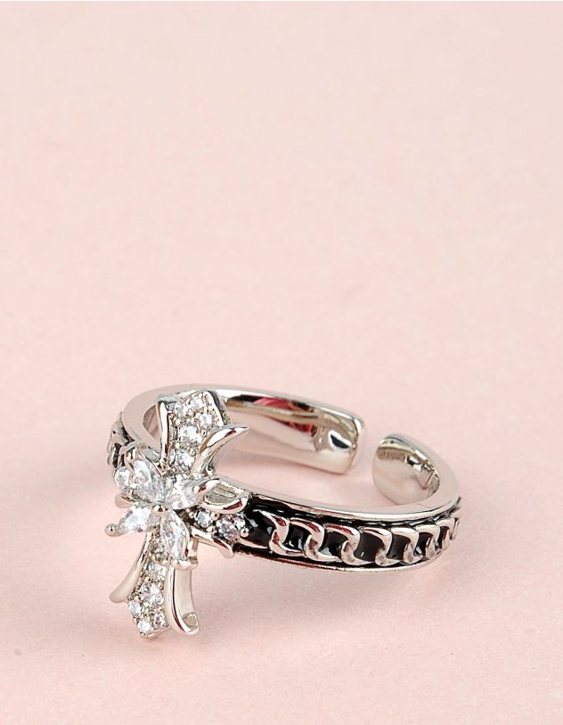 Кільце у вигляді ланцюжка  з хрестом | 258121-06-37 - A-SHOP