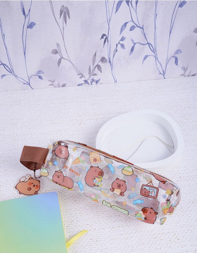 Пенал з брелоком та принтом капібари | 264006-12-XX - A-SHOP