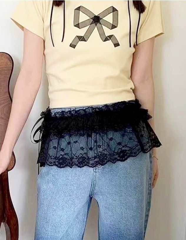 Спідниця фартух мереживна з квітами | 266541-02-XX - A-SHOP