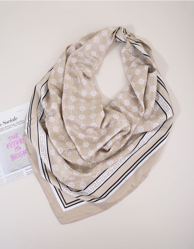 Хустка на шию з принтом квітів | 265053-22-XX - A-SHOP