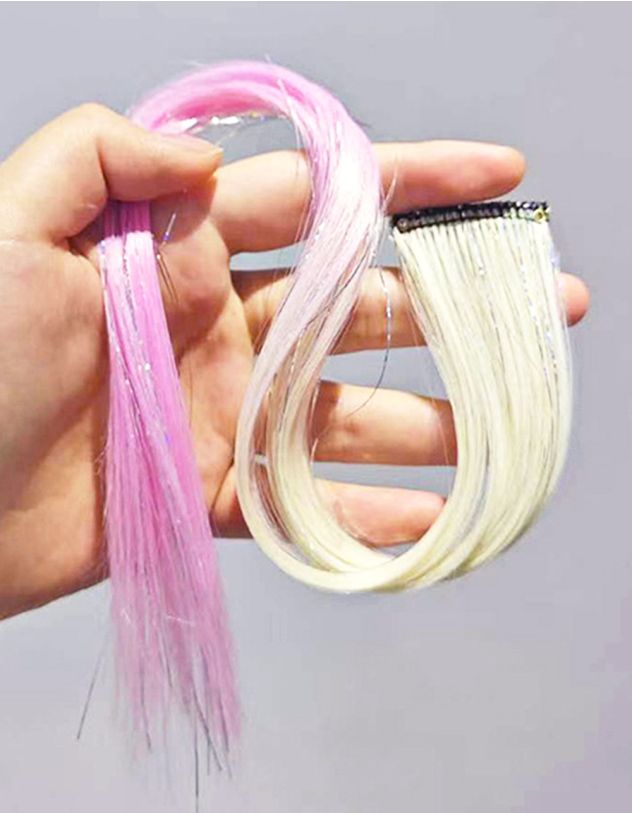 Пасмо волосся кольорове з блискучою ниткою | 264499-40-XX - A-SHOP