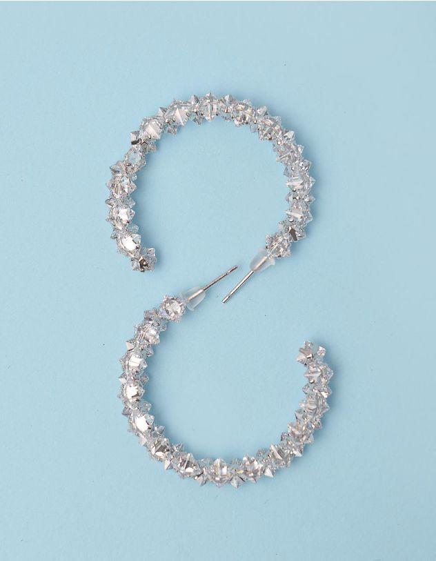 Сережки кільця з кристалами | 252488-06-XX - A-SHOP