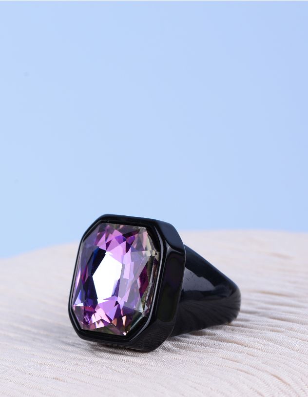 Кільце пластикове широке з кристалом | 266399-03-39 - A-SHOP