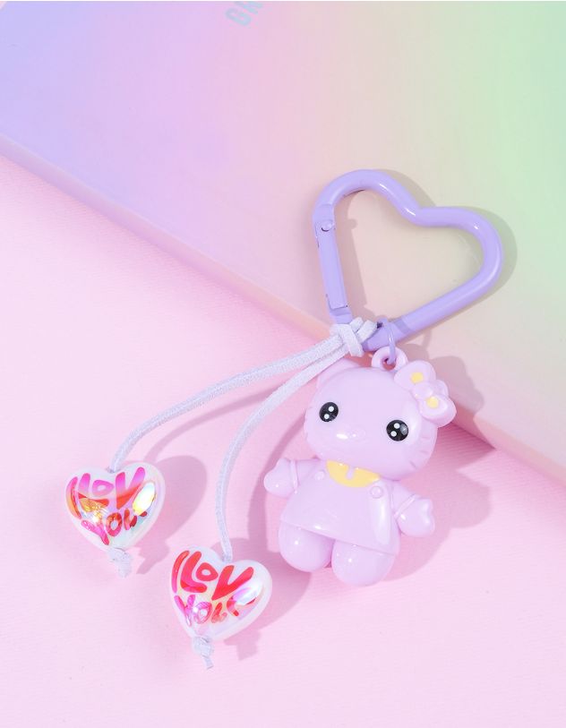 Брелок  у вигляді кицьки з серцями | 263748-35-XX - A-SHOP