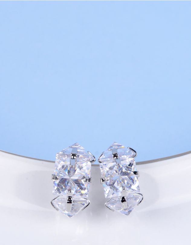 Сережки півкільця з кристалом | 264812-05-XX - A-SHOP