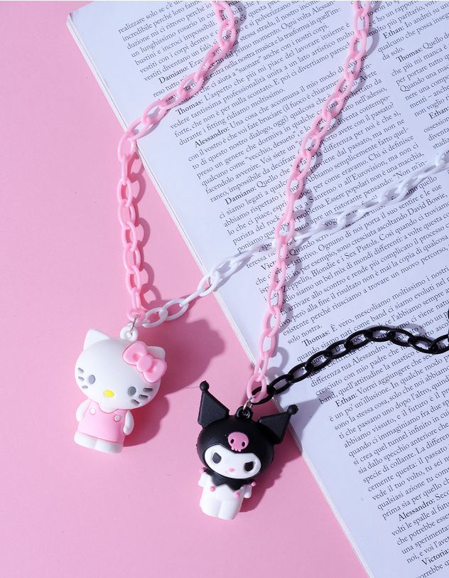 Підвіска на шию best friends  із ланцюжка з кулоном у вигляді Куромі та Мелоді | 261591-01-XX - A-SHOP