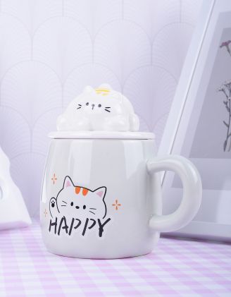 Чашка 420мл з принтом котика | 264532-11-XX - A-SHOP