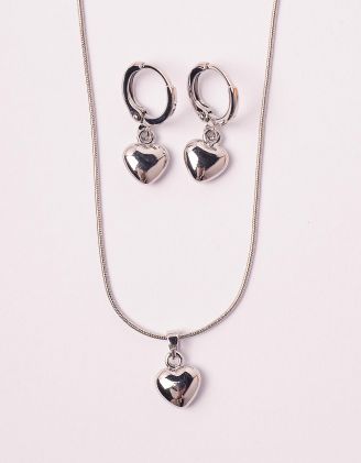 Комплект із підвіски та сережок з підвісками у вигляді сердець | 248830-05-XX - A-SHOP