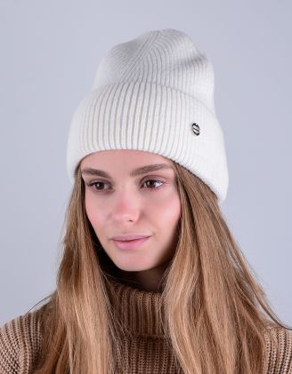 Шапка у рубчик з фурнітурою на відвороті | 264716-01-XX - A-SHOP