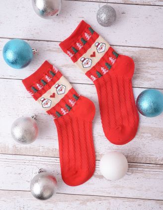 Шкарпетки з принтом Санта Клауса | 258422-22-71 - A-SHOP