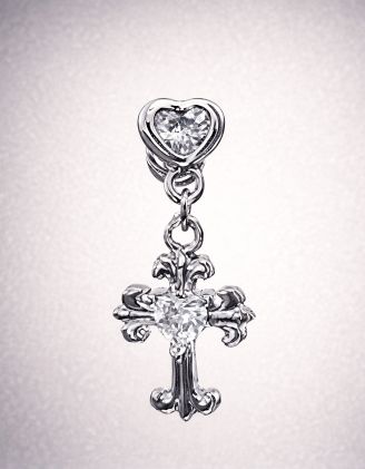 Моносережка у вигляді серця з хрестом | 264586-05-XX - A-SHOP