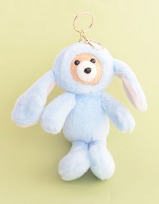 Брелок на сумку у вигляді ведмедика у костюмі кролика | 251713-18-XX - A-SHOP