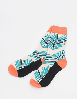 Шкарпетки з принтом листя | 250251-26-XX - A-SHOP