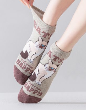 Шкарпетки з принтом котика | 264778-32-XX - A-SHOP