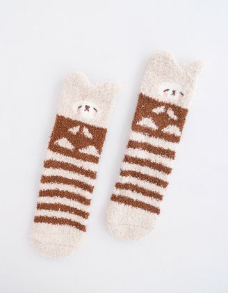Шкарпетки у смужку з зображенням тваринки | 251551-12-XX - A-SHOP