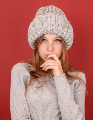 Шапка об'ємна в'язана | 239339-11-XX - A-SHOP