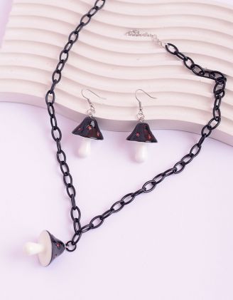Кмплект із підвіски на шию та сережок з грибами | 252532-02-XX - A-SHOP