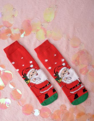 Шкарпетки з новорічним принтом | 258423-15-71 - A-SHOP
