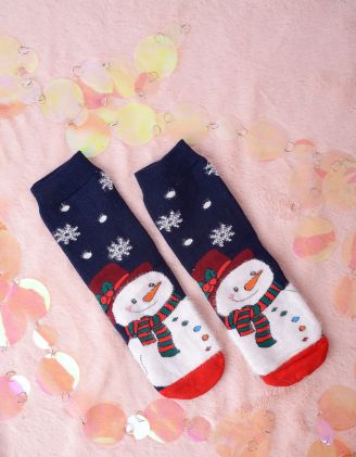 Шкарпетки з новорічним принтом | 258423-30-71 - A-SHOP