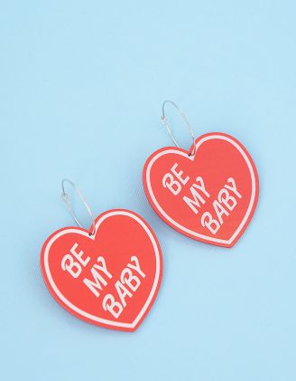 Сережки у вигляді серця з написом | 251895-15-XX - A-SHOP