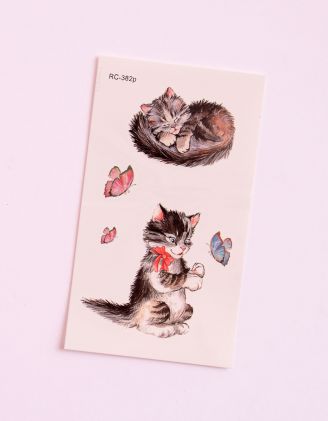 Тату тимчасове з зображенням котика | 251295-21-XX - A-SHOP