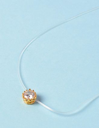 Чокер из лески с кристаллом в кулоне | 233713-08-XX - A-SHOP