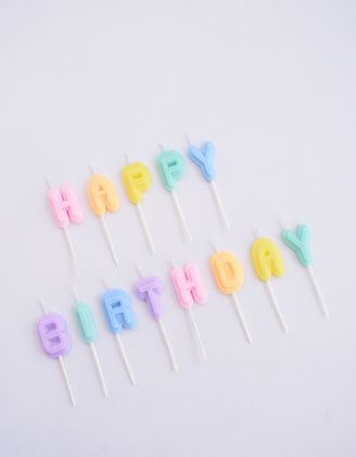 Свічки для торту з написом Happy Birthday | 253231-21-XX - A-SHOP