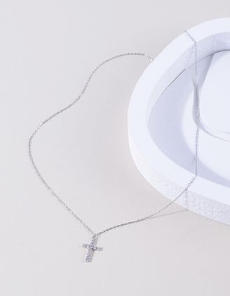 Підвіска на шию з хрестом у стразах | 265090-05-XX - A-SHOP