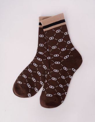 Шкарпетки зі смужкою з принтом літер | 252075-33-XX - A-SHOP