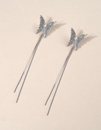 Сережки довгі у вигляді метеликів з ланцюжками | 254667-06-XX - A-SHOP