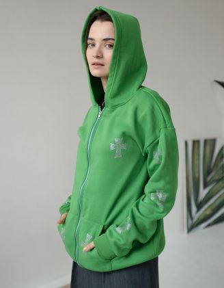 Світшот з хрестами зі страз | 250499-20-02 - A-SHOP