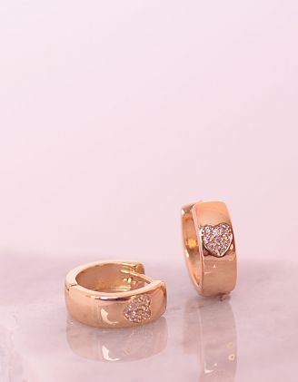 Сережки кільця з серцями | 253342-08-XX - A-SHOP