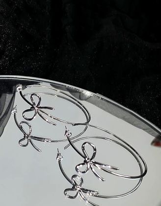 Сережки кільця з бантами | 263867-05-XX - A-SHOP