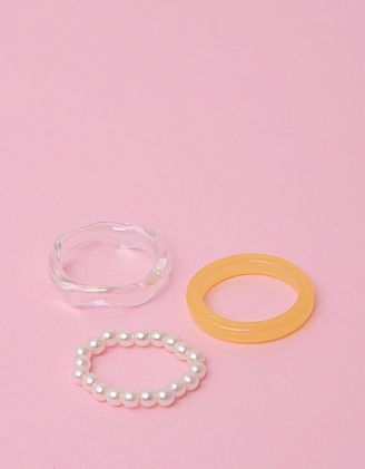 Кільця у наборі із пластику та перлин | 251365-19-XX - A-SHOP