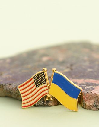 Брошка у вигляді прапора України та США | 254040-21-XX - A-SHOP