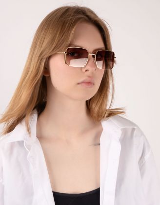 Окуляри сонцезахисні прямокутні з тонкими дужками | 250495-12-XX - A-SHOP