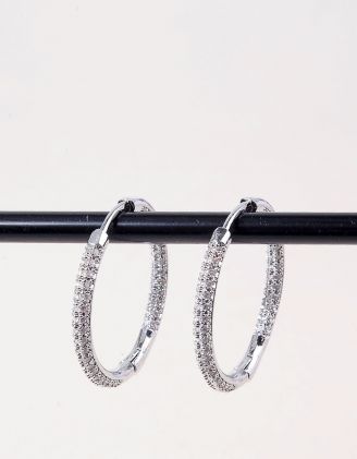 Сережки кільця інкрустовані стразами | 256970-06-XX - A-SHOP