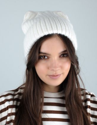 Шапка у рубчик з вушками | 257587-01-XX - A-SHOP