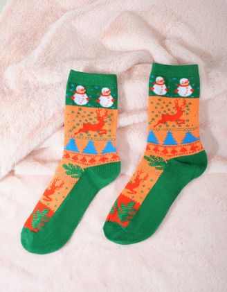 Шкарпетки з новорічним принтом | 255920-26-71 - A-SHOP