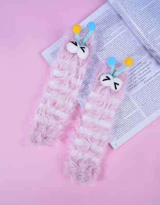 Шкарпетки хутряні смугасті з очима | 263542-14-XX - A-SHOP