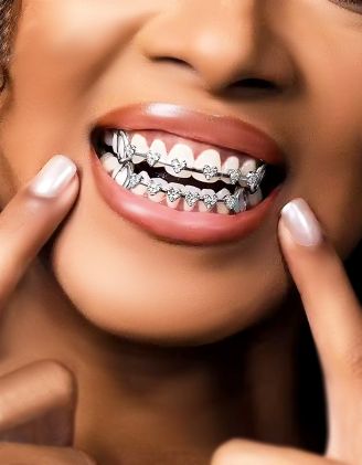 Грілзи з серцями у стразах | 266427-05-XX - A-SHOP